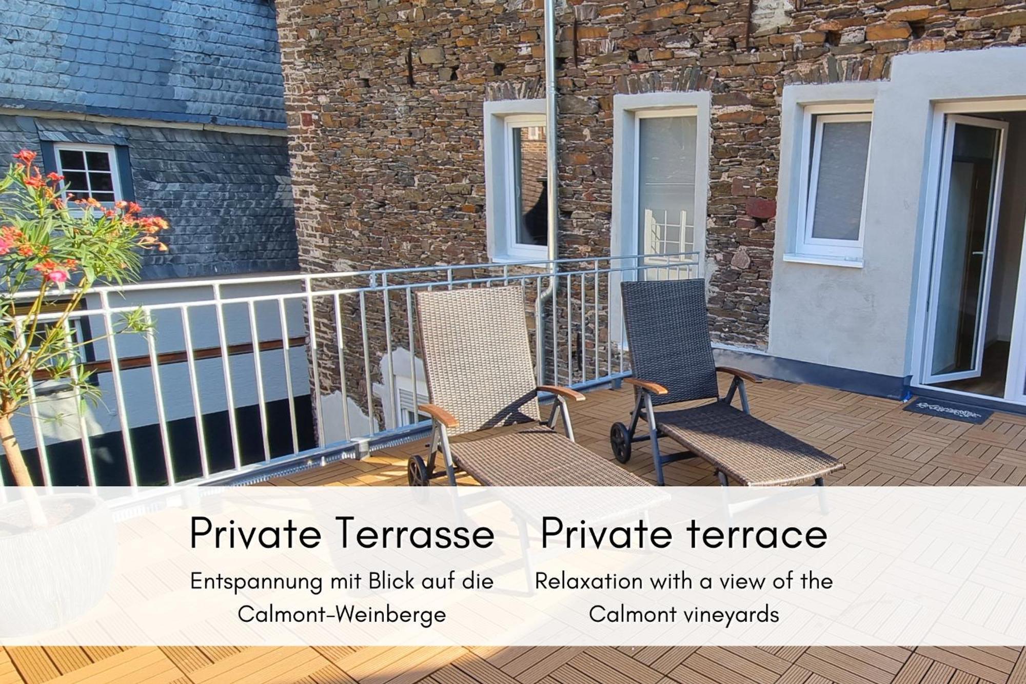 Winzerhaus Am Calmont - Terrasse Der Ruhe Apartment Bremm Bagian luar foto
